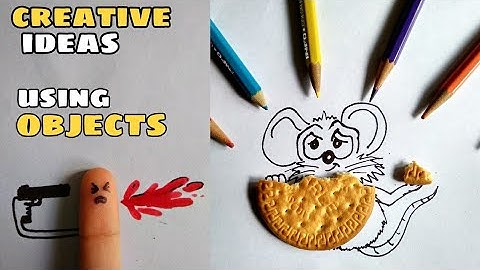 creative drawings using everyday objects|easy ideas|object art