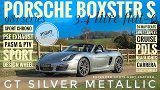 Gt Silver Porsche 981 Boxster S 34 Ptv Sport Chrono Pasm Pse Pdls U0026 Extended Leather For Sale Uk
