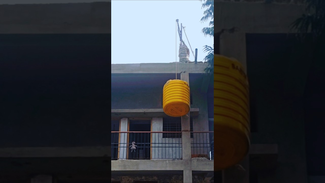 Water tank transferring/Pulling/lifting to the second floor