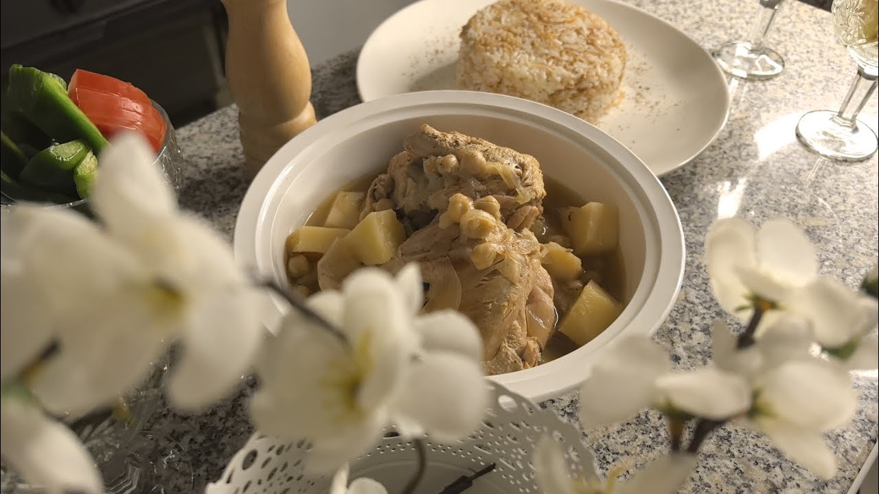 أكلة سورية شعبية بطعم زمان 🤍 رز ويخنة دجاج 🐔الطعم الخرافي 🤫