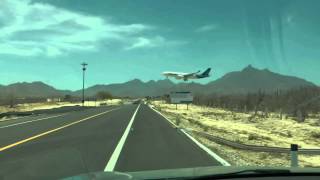 Airplane Landing Close To The Street Airport Cabo San Lucas Mexico... Crazy