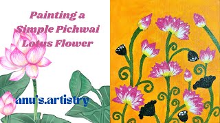 Painting a Simple Pichwai Lotus Flower