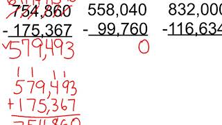 Subtract Across Zeros Grade 4