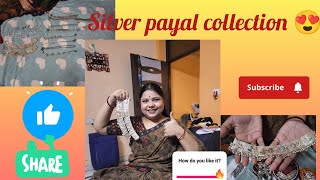 My payal collection 🥰||Silver anklet design#jewellery #housewife #chandikipayaldesign
