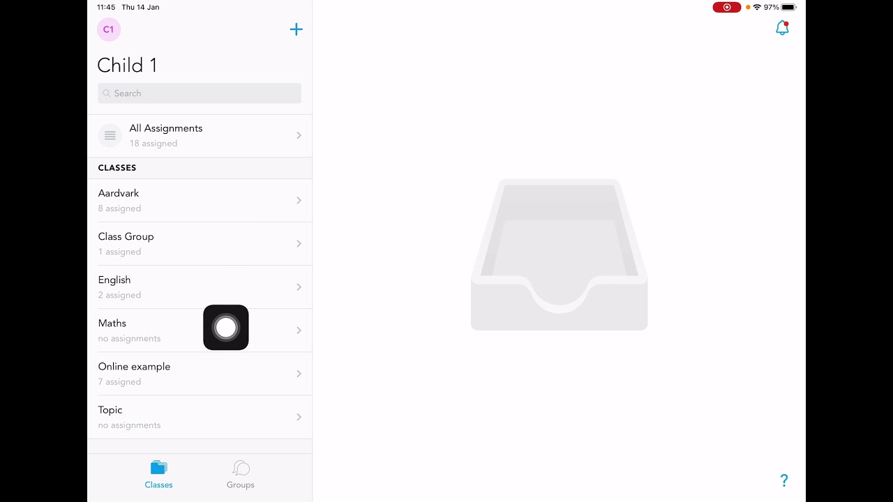 Finding home learning tasks on Showbie