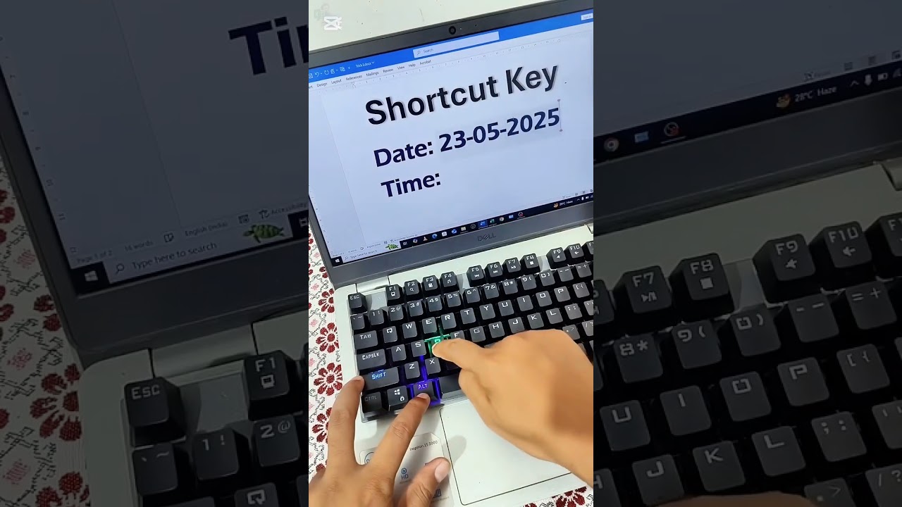date and time shortcut keys 