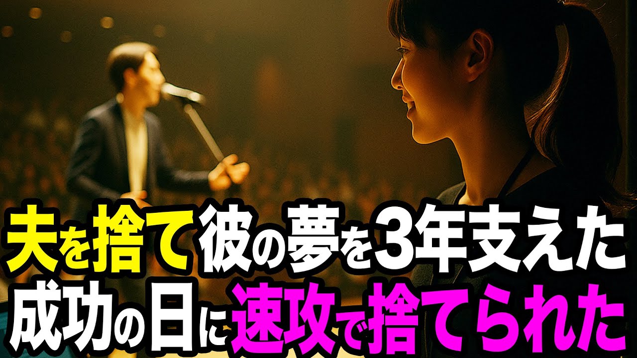 【シタ妻】不倫の末に夫を捨てて“彼の夢”を3年支え続けた結果…成功した瞬間に捨てられ、婚約者から「ありがとう」と告げられ私は最初から“未来にいなかった”と知った【修羅場朗読】