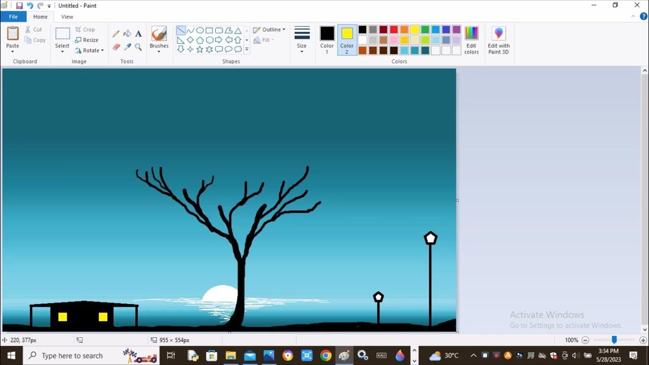 learning Ms paint drawing YouTube