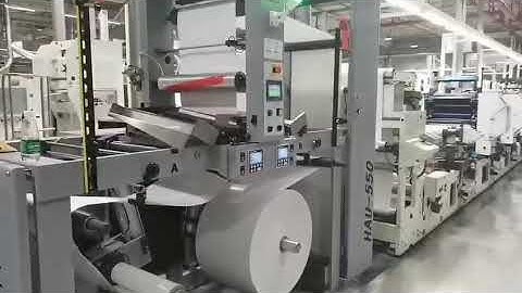 DYM HAU-B550 automatic butt splice unwinder running in internationally renowned label factories