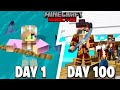 I Survived 100 DAYS LOST AT SEA in Minecraft