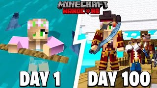 I Survived 100 DAYS LOST AT SEA in Minecraft