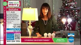 Living Glow Rechargeable MultiSocket LED Bulbs 3pack