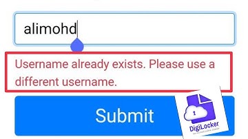 Digi Locker Fix Username already exists. Please use a different username || not set username