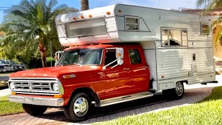 Welcome Clifford The Camper our 1972 Ford F350 Crew Cab Camper!