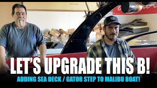 Putting Sea Deck / Gator step into an older boat. The West Coast Gangsters of Marine Upholstery.