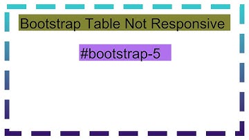 Bootstrap Table Not Responsive