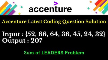 Accenture Latest Coding Questions Sum of Leaders  | Coding Question in #Accenture in 2021