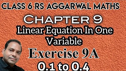 Exercise 9A class 6 RS Aggarwal Maths