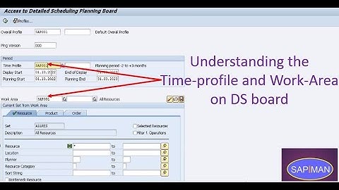 SAP PP-DS || Detailed Scheduling Board || Understanding Work Area and Time Profile