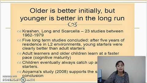 The age factors in second language learning by Malohat, senior teacher at UrSU