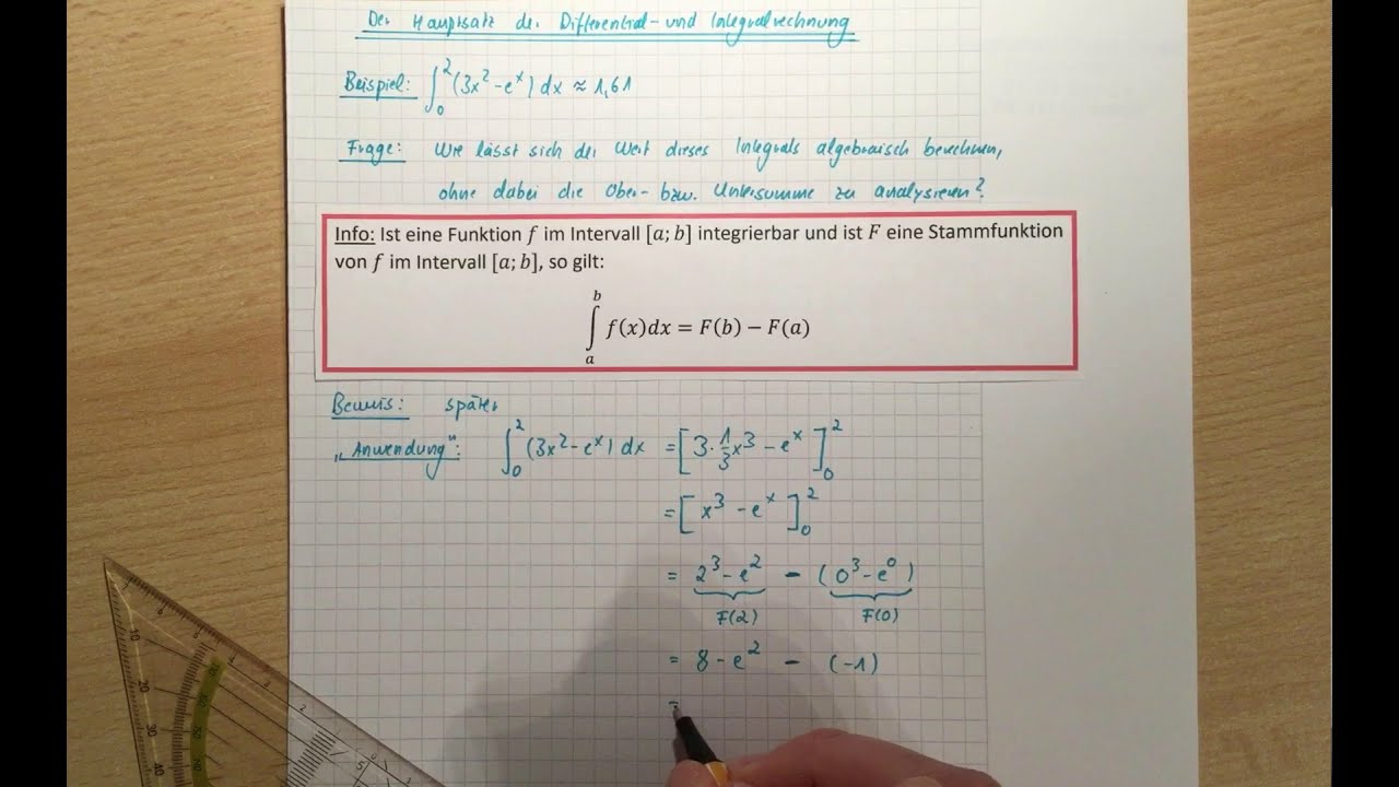 Hauptsatz Der Differential- Und Integralrechnung Hauptsatz der Differential und Integralrechnung - YouTube
