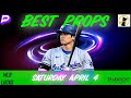 PrizePicks MLB Saturday Best Player Prop Bets 4/4/26 | 10-2 WIN STREAK🔥| Best MLB Parlay Picks Today