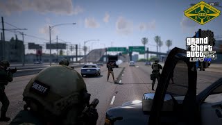 [NO COMMENTARY] GTA V LSPDFR | LASD SEB SHOT A CRAZY WOMAN ON THE HIGHWAY!