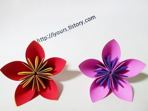 쉬운 꽃 종이접기,Easy Flower Origami - Youtube