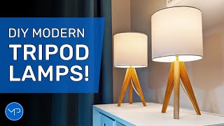 DIY Wooden Tripod Table Lamp ~ DIY Woodworking