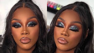 Smokey glitter glam ✨🐐X explain step-by-step #makeuptutorial