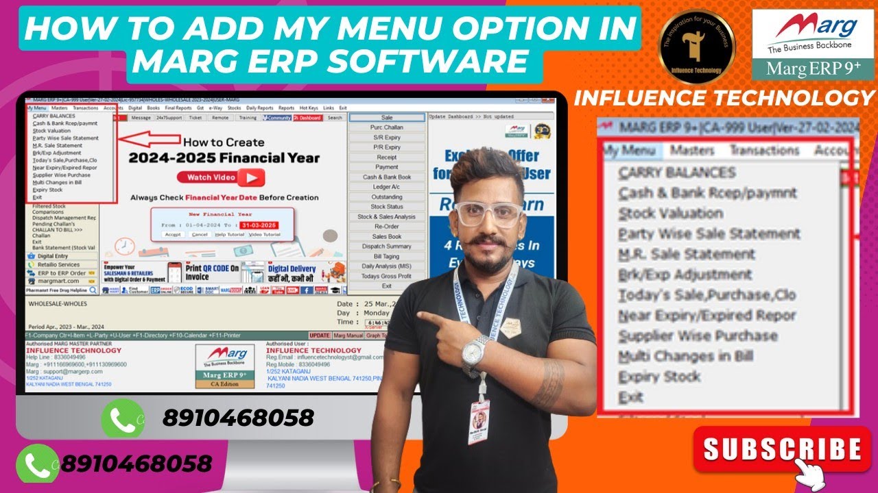 How to Add My Menu option in Marg ERP software [8910468058] - YouTube