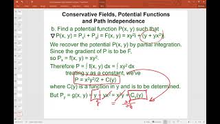 28 Conservative Fields, Potential Functions and The Fundamental Theorem of Line Integral