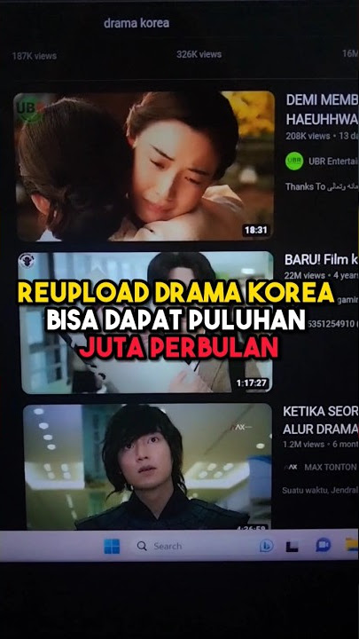 Reupload Drama Korea Dapat Puluhan Juta Perbulan #idekonten #idekontenyoutube #youtuberpemula