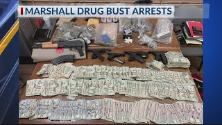 3 suspects arrested, multiple narcotics and firearms seized after Marshall drug bust