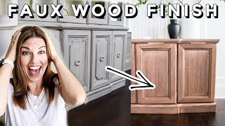 I DIDN'T PLAN THIS! 😱 My Accidental Faux Wood Finish Paint Makeover