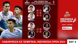 Sabar/Reza Ke Semifinal Indonesia Open 2024. Hasil Perempat Final Hari Ini  #indonesiaopen2024