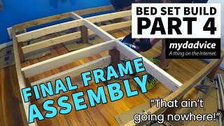 DIY King Bed Set Build - Part 4: Gluing Dowels & Assembling the Frame
