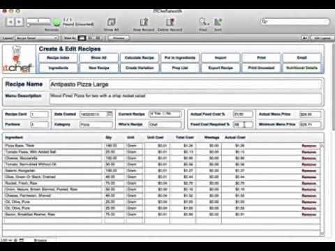 create edit recipes it chef software youtube create a recipe card
