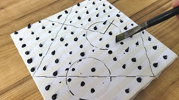 How To Draw Easy Abstract Painting Using Masking Tape / Satisfying / Acrylic / Painting Technique