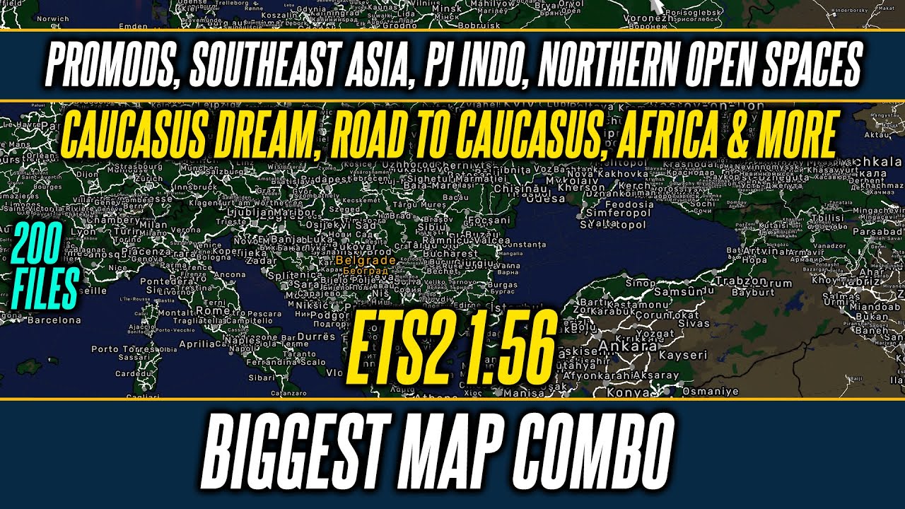 ETS2 1.56 Крупнейший комбинированный набор карт — путеводитель по Европе, Азии, Африке, Австралии...