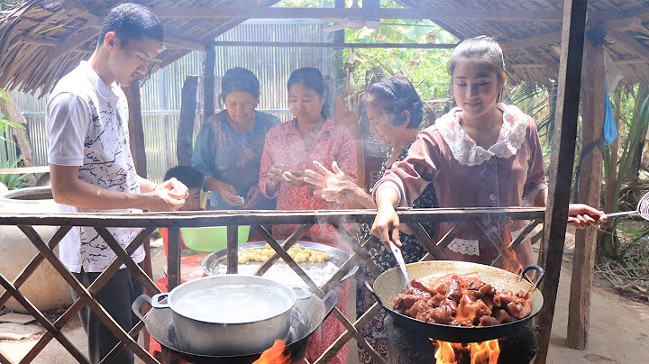 Mommy Sreypov: We enjoy cook and make delicious sticky ball dessert together - Family food cooking