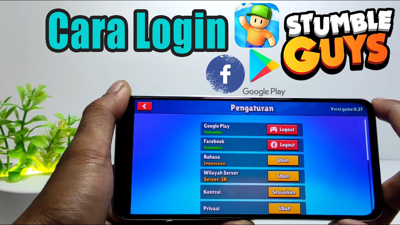 Cara Login Stumble Guys Dengan Facebook Dan Google Play - YouTube