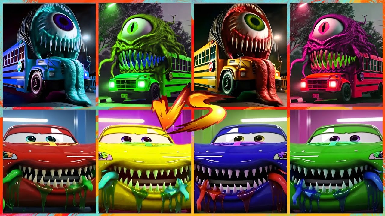 SCHOOL BUS 🆚 McQueen  Car🎶CoffinDance Song