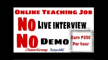 Teach Online|| NO LIVE INTERVIEW NO DEMO || iTutor TutorABC