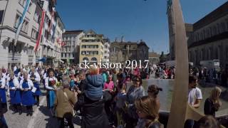 Polizeimusik Zürich-Stadt als Zunftspiel zur Waag Apérokonzert Sechseläuten 2017