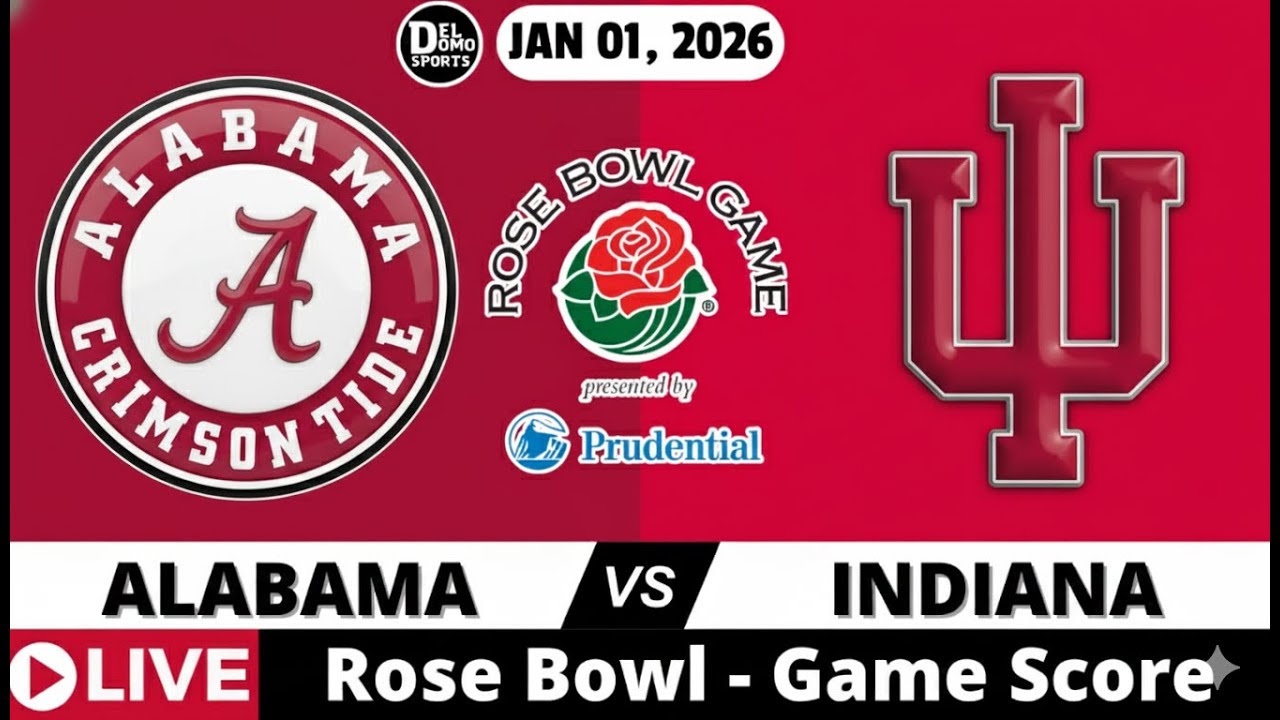ALABAMA VS INDIANA 🏈 Rose Bowl 2026 🏆 Live Scoreboard & Fan Reactions ...