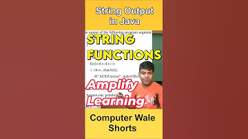 String Output in Java #icse #computer #aloksir #amplifylearning