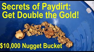 How to get double the gold for your money!  Panning Out a $10,000 Nugget Bucket. All about Paydirt