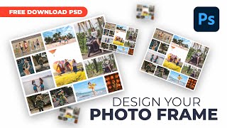 Photo Layout Template Design Photoshop CC Collage Design