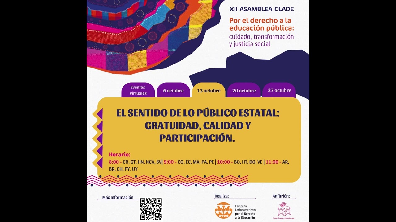 Invitación Eventos Virtuales XII Asamblea Regional de CLADE